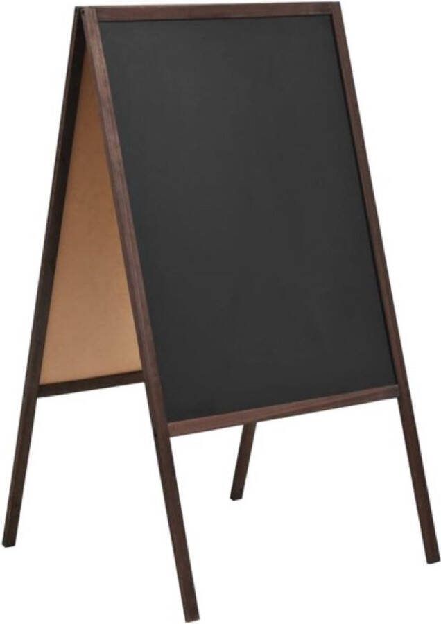 Dubbelzijdig Krijtbord Schoolbord Zwart Cederhout Winkelbord – Winkelstraat – Schrijfbord Schrijfvlak 60 x 80 cm Massief Cederhout