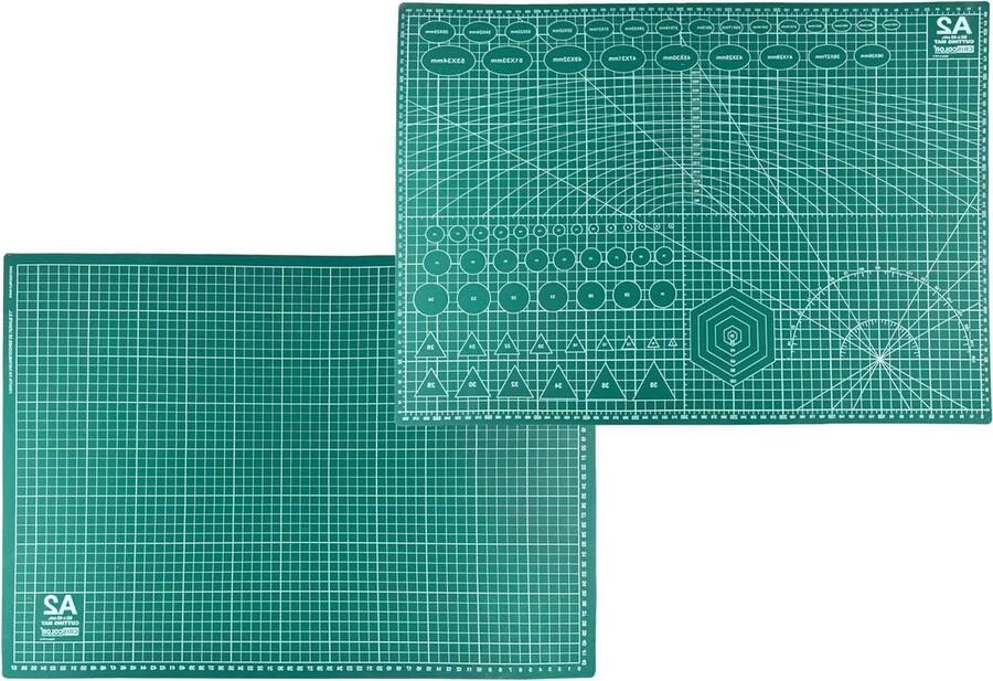 Dubbelzijdige knutsel-snijplank zelfherstellende snijmat voor patchwork ideaal voor naaien en knutselen A2 formaat 60 x 45 cm