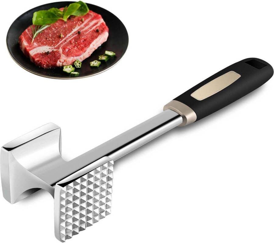 Dubbelzijdige Vleeshamer Tenderizer Schnitzelklopper voor Biefstuk Kotelletjes Rundvlees Kip en Varken