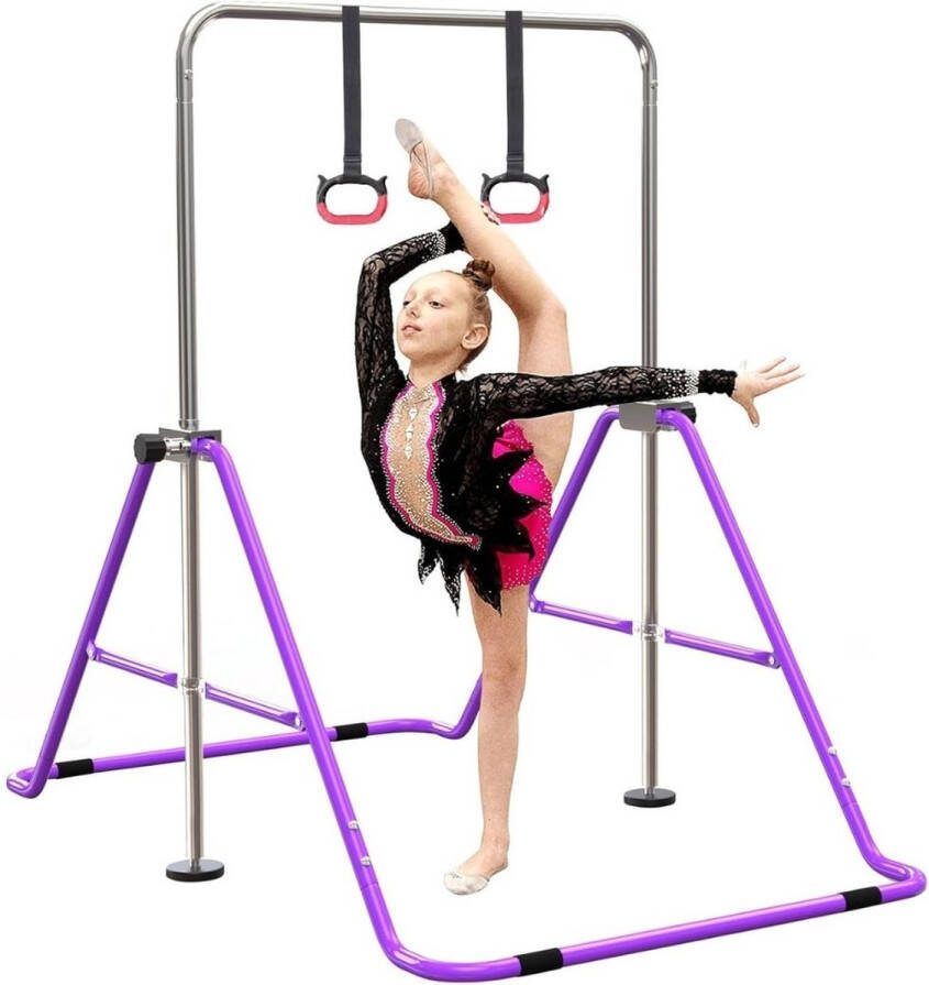 Duikelrek Turnrek Voor Kinderen – Turnstang Gymnastiek Rekstok Verstelbaar Klimrek Rekstok voor Thuis Klimboog Fitness – Duikelstang Paars