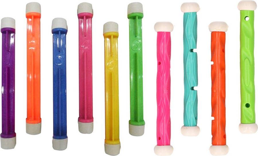 Merkloos Duikstaven set 10 stuks gekleurd duik spelletjes zwembad speelgoed Duikspeelgoed