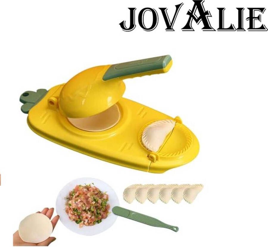 Jovalie Dumpling Maker 2-in-1 Ravioli Maker -Pastei Maker Empanade Maker Knoedelvorm Geel