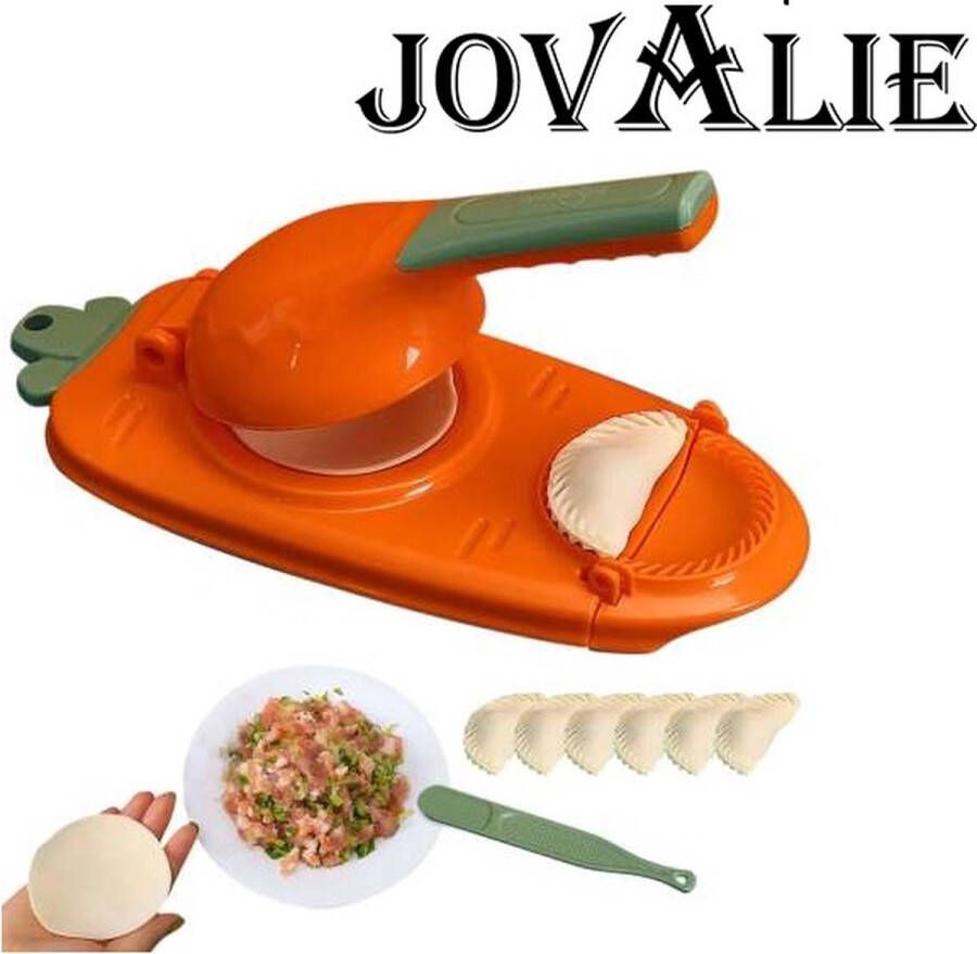 Jovalie Dumpling Maker 2-in-1 Ravioli Maker -Pastei Maker Empanade Maker Knoedelvorm Oranje