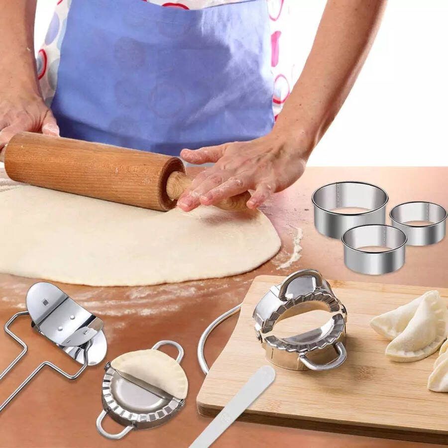 Dumpling maker set- 11-delig XL raviolimaker pasteitjesmaker deeghapjes- verschillende groottes perfecte startersset