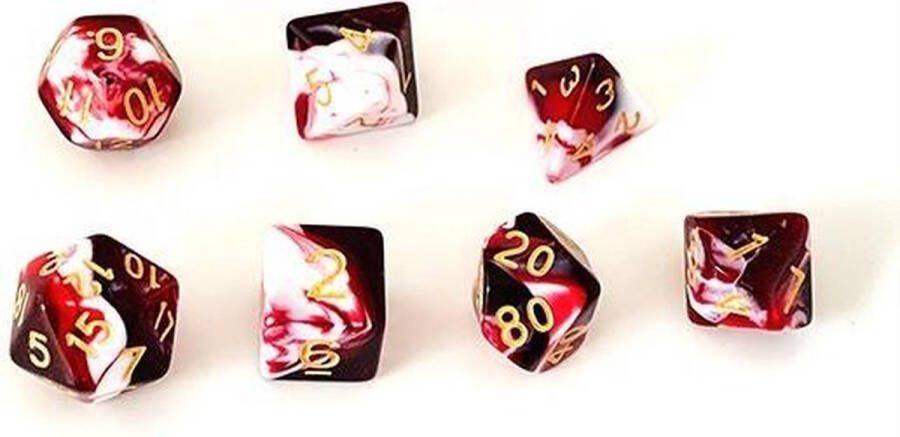 Dungeon Dice Plastic Polydice Dobbelstenen Set Van 7 Stuks Marmer Roos Voor D&D En Andere Rollenspellen Plastic Dobbelstenen Set Voor Dungeons And Dragons