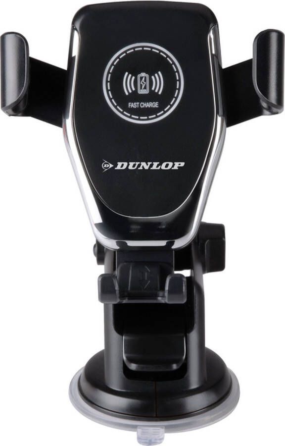Dunlop Telefoonhouder met Draadloos Opladen 10W Qi-Technologie Zwart