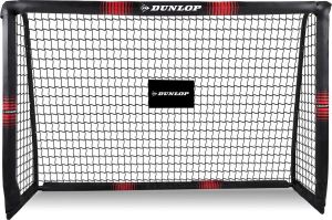 Dunlop Voetbaldoel 180 x 120 x 60 CM Metaal Voetbaltrainingsmateriaal voor Alle Leeftijden Makkelijke Montage Zwart Rood