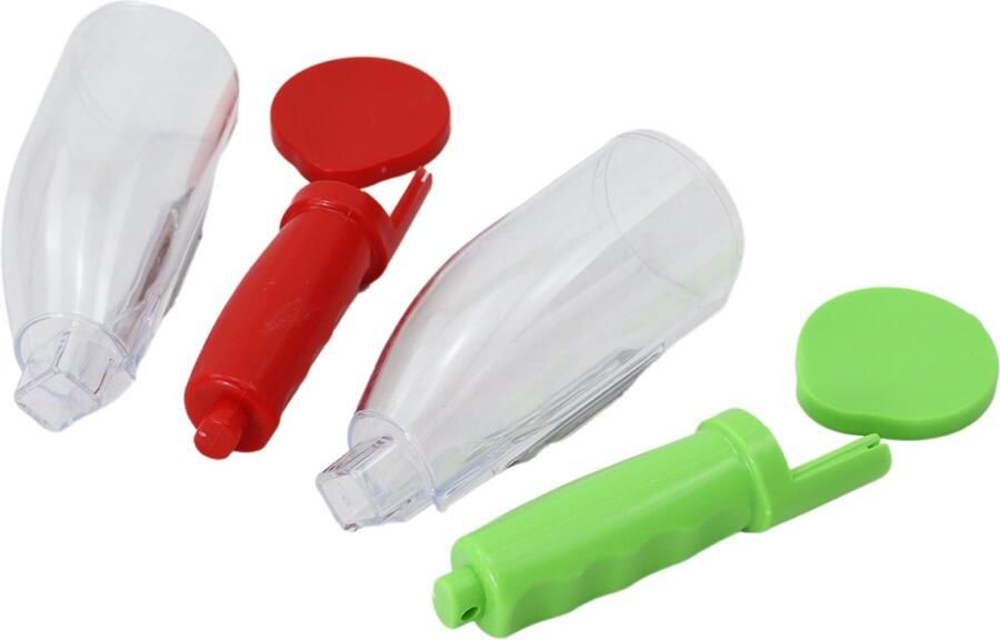 Dunschiller met opvangbak x4 Aardappelschilmesje met reservoir Makkelijk schillen zonder extra bak! Geschikt voor appels peren komkommers aardappels wortels en meer! Groen en Rood