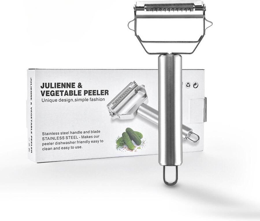 Dunschiller Roestvrijstalen 2-in-1 Multifunctioneel Julienne & Groenteschiller RVS