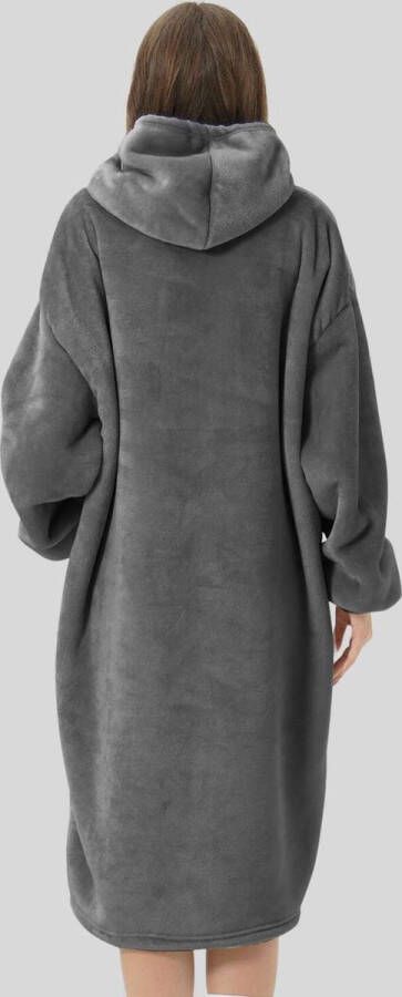 Dutch Decor SHERRY Oversized Hoodie 70x110 cm Hoodie & deken in één heerlijke grote fleece hoodie deken Charcoal Gray a