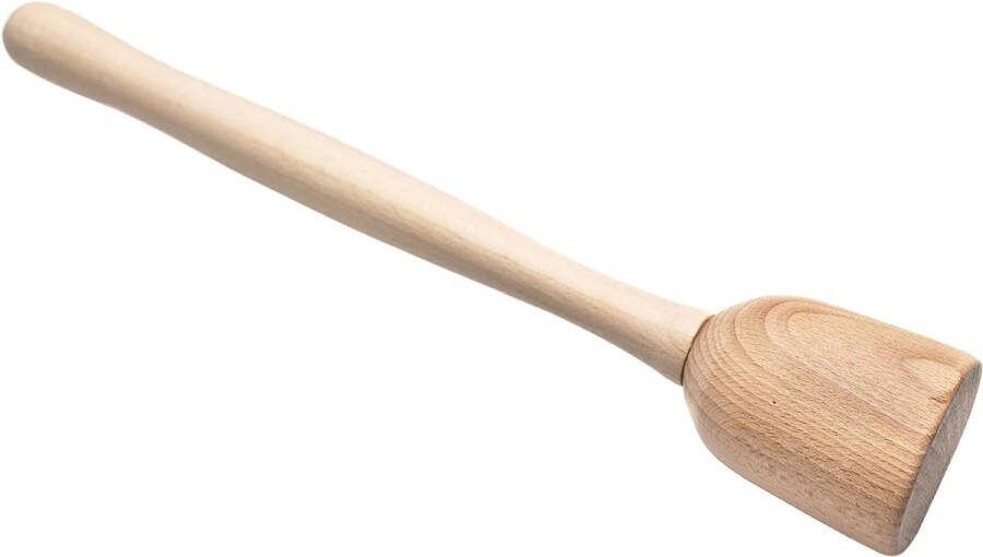 Duurzame aardappelstamper van beukenhout bruin ecologisch en duurzaam voor moeiteloos stampen van aardappelen en groenten ergonomisch voor comfort en efficiëntie