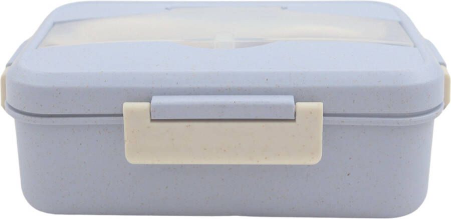 Duurzame Lichtpaarse Bentobox met Serviesvak Bentobox van Gerecycled Plastic Kunststof Lunchbox Bentobox volwassenen Bentoboxen Bentobox kinderen Handige bentobox met lepel en vork! Broodtrommel van gerecycled materiaal