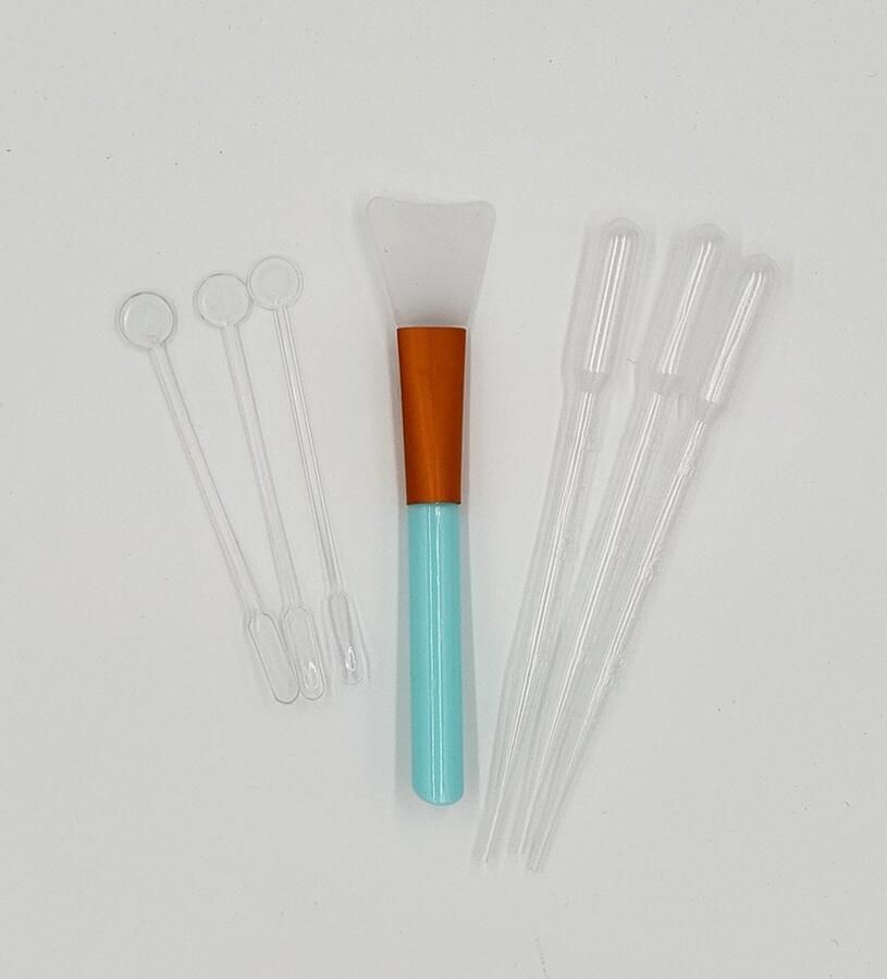DW4Trading Epoxy Accessoire Set met Herbruikbare Siliconen Spatel 3 Pipetten en 3 Roerstaafjes 13 8x3 1 cm