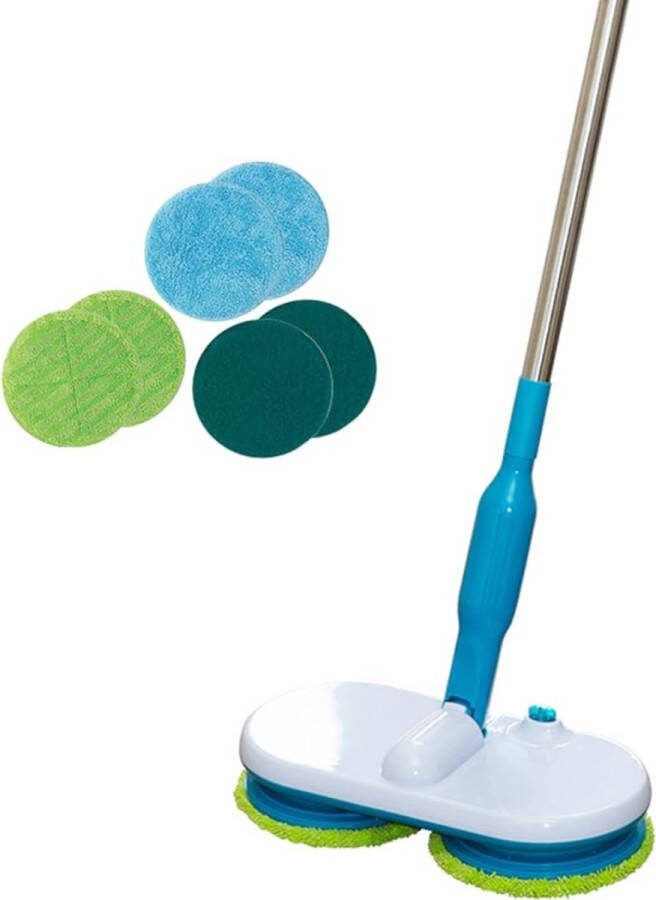 Dweil Dweilsysteem Vloerdweil Microvezeldweil 2 in 1 Mop Wit+Blauw
