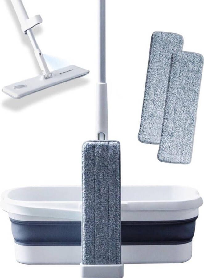 Dweil Dweilsysteem Vloerdweil Microvezeldweil Sproeifunctie 2 in 1 Mop Grijs