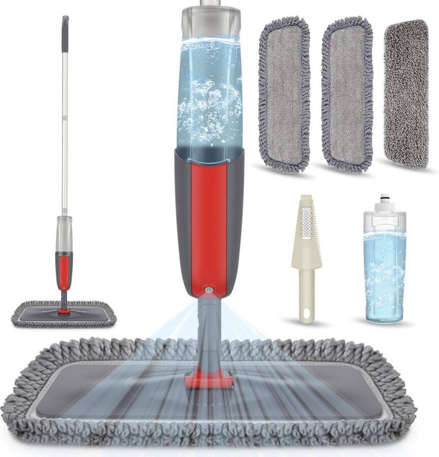Dweilspray voor harde vloeren Microvezel vloerreiniger met 3 wasbare pads laminaat tegels hout