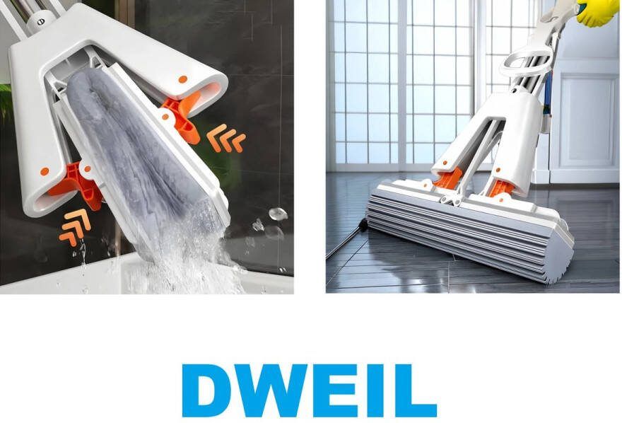 Dweilsysteem Dweilset met wringer en extra mop rubber en dweilstok