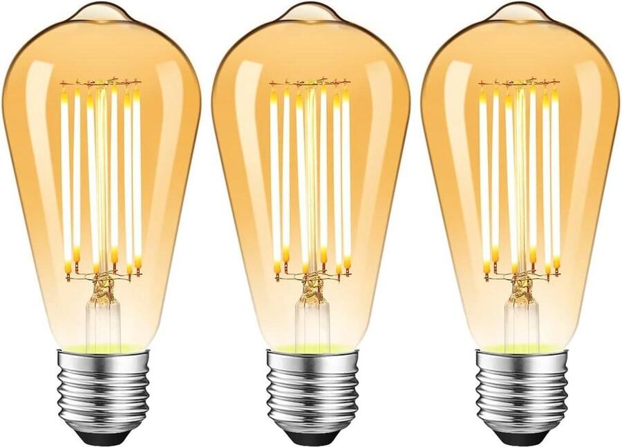 E27 LED-lampen 10W (equivalent van 100W) 1000lm Warmwit 2700K ST64 Retro Edison Niet-dimbaar Set van 3