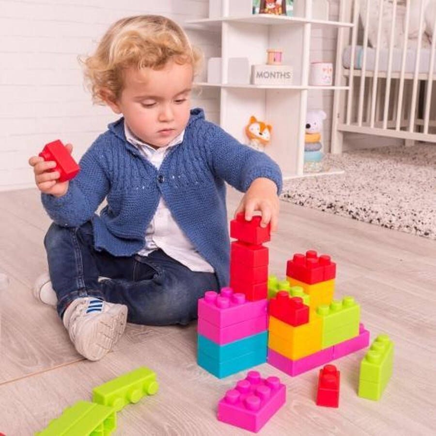 Easy Bricks Imaginarium Zachte en Flexibele Bouwstenen 45 XL Blokken In Opbergdoos