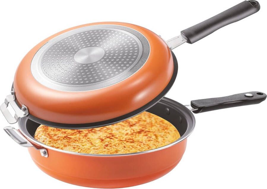 Easygiro Dubbele Omeletpan met Greblon Coating Diameter 26 cm