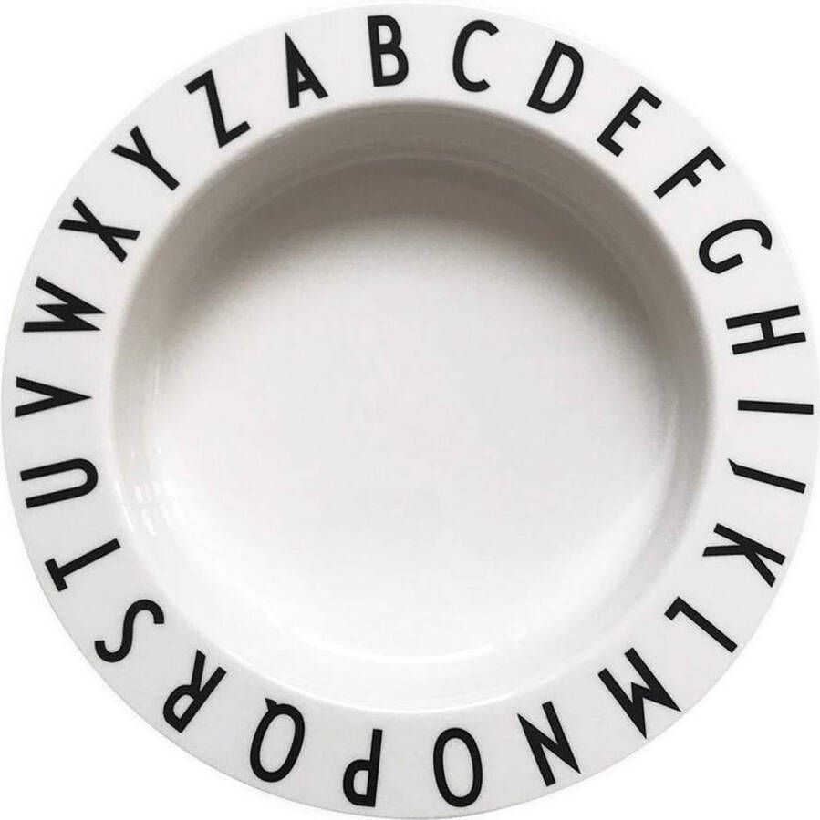 Eat & Learn Tritan Diep bord voor baby's en kinderen (wit) BPA-vrij BPS-vrij met A-Z-alfabet-print ideaal voor ontbijt snacks en diner vaatwasmachinebestendig D: 15 5 cm
