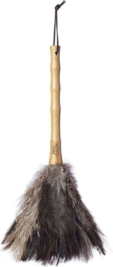 Echt Struisvogelveer Duster Bamboe Handvat Living Nostalgie 40cm Plumeau