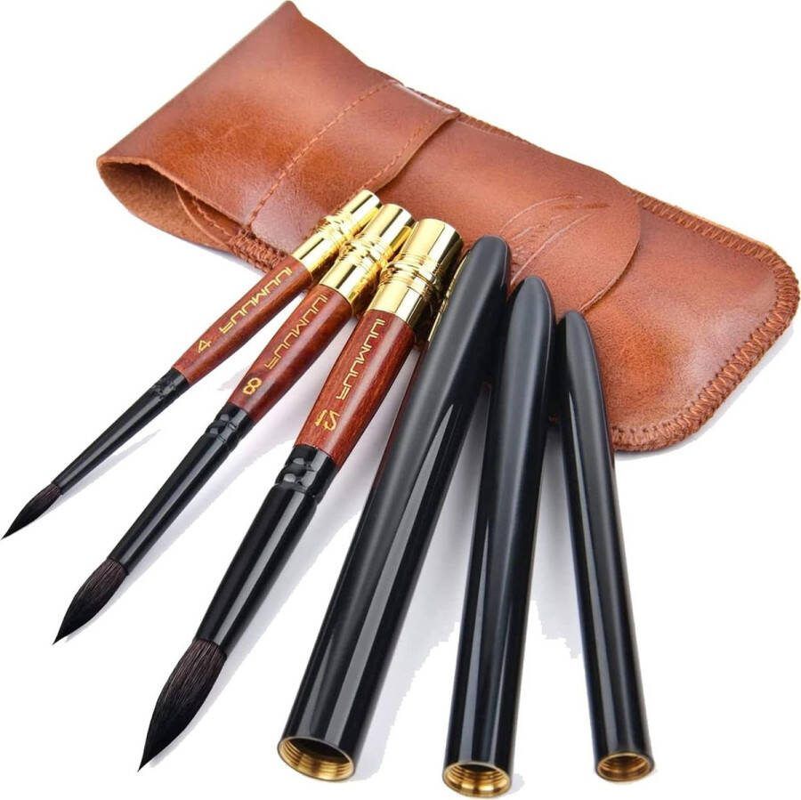 Echte Eekhoorn Haar Aquarel Borstels Kunstenaar Reizen Verf Borstels Met Pouch Perfect Voor Aquarel Inking Gouache Schilderen