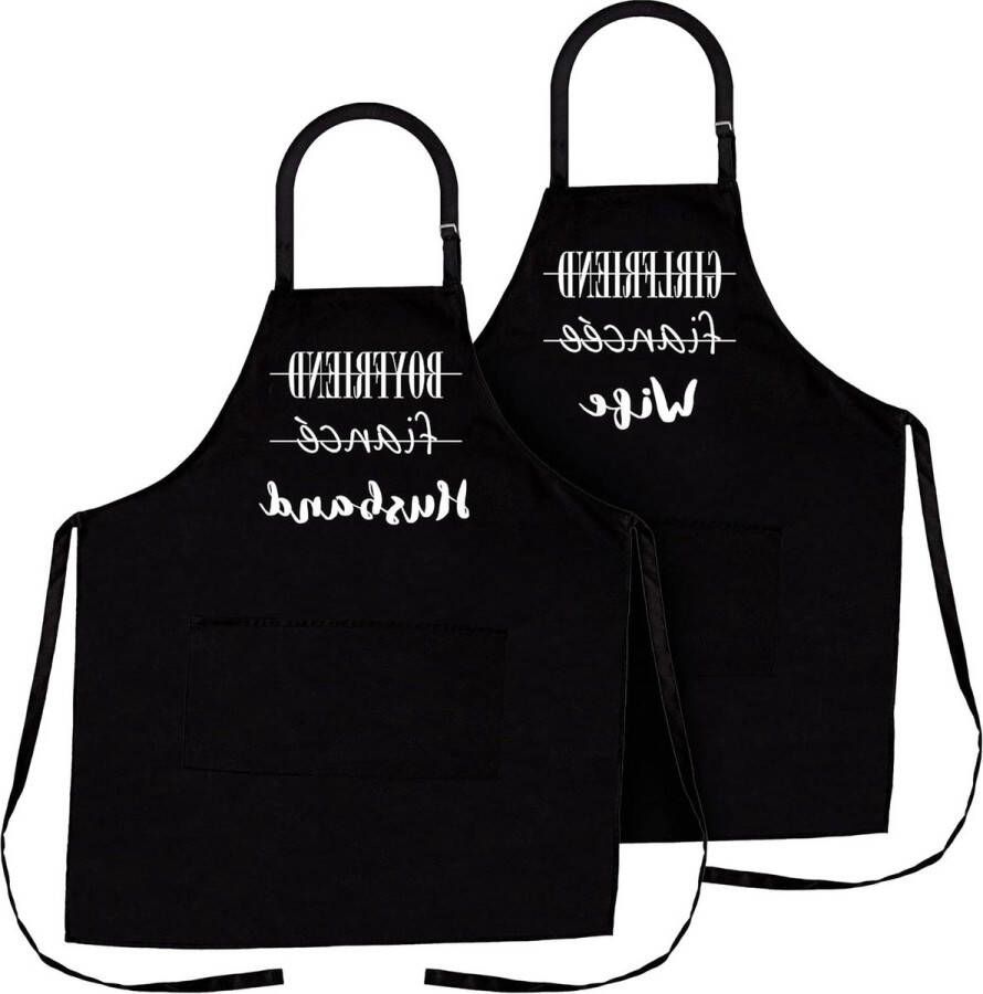 Echtgenoot & Vrouw Schort Set Premium Kwaliteit Keukenschorten voor Koppels Perfect voor Bruiloften Verlovingen Verjaardagen en Bruidsdouches One Size Fits All