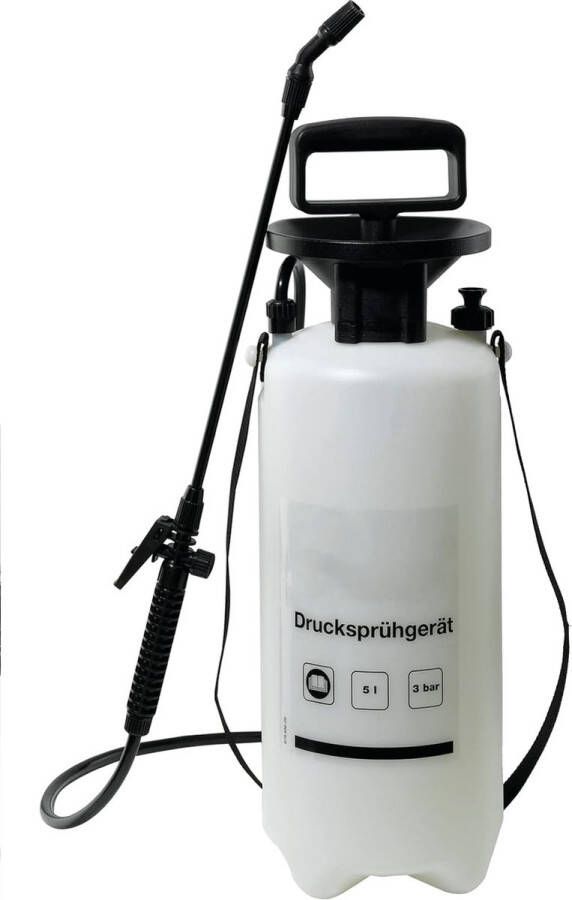 Economische 5L Drukspuit Kunststof Verstelbare Sproeikop & Geïntegreerd Veiligheidsventiel Tot 3 Bar Druk Inclusief Schouderband & Vultrechter Voor Tuinverzorging & Gewasbescherming Handaangedreven