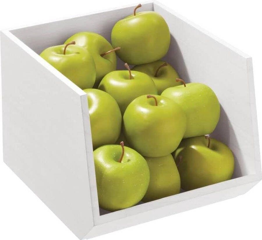 EcoWood keukenopbergbox met open voorkant milieuvriendelijke keukencontainer houten kist voor keuken en badkamer wit wassen 254 292 209 cm