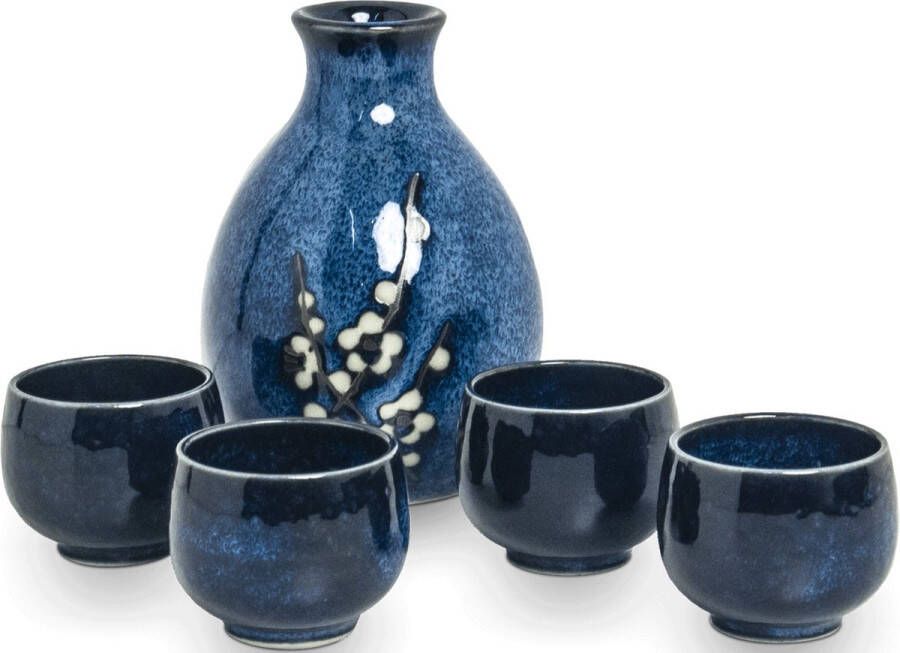 Edo Japan Sake Set Hana Blauw 5pcs