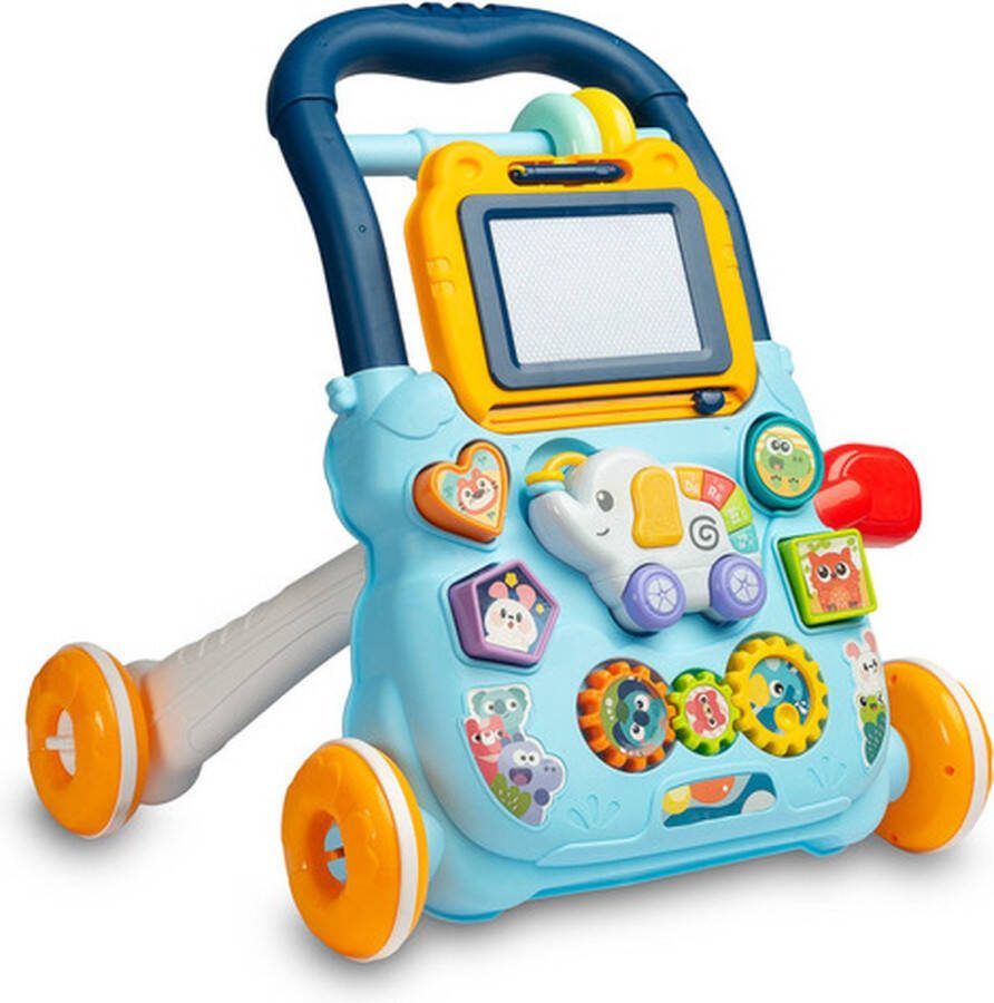Educatief looptrainer met geluiden & tekenbord Blue