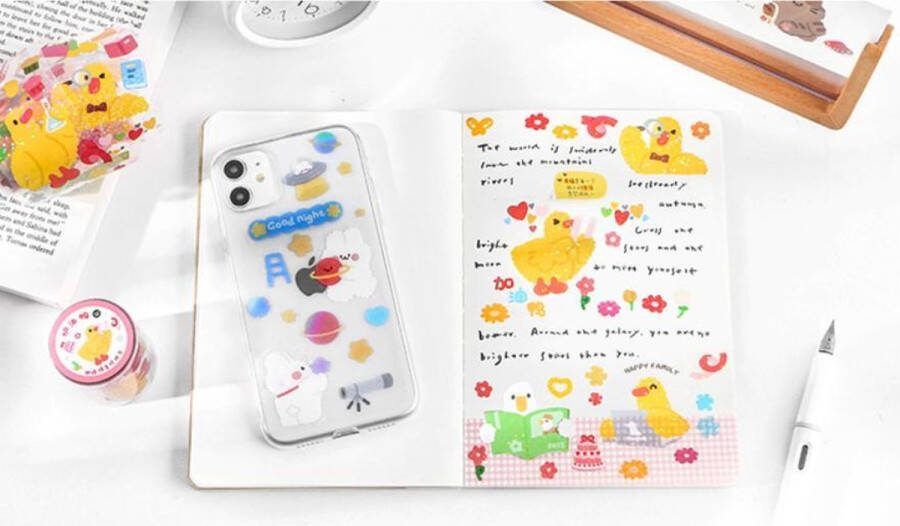 Eend Washi Tape Dieren Masking Tapes Washi Tapes Afplaktape Decoratietape Eendjes Kuikens Bloemen Huizen Boeken Eten Plakboeken Versieren Inpakken Bullet Journal Journaling
