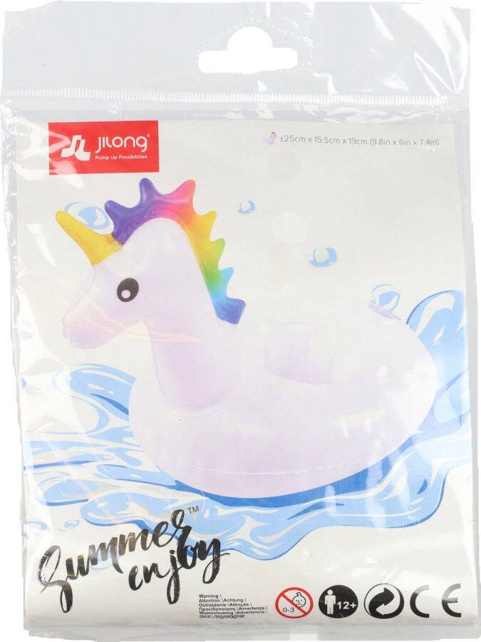 Eenhoorn bekerhouder voor bij het zwembad! Zwemband voor drinken met regenboog unicorn