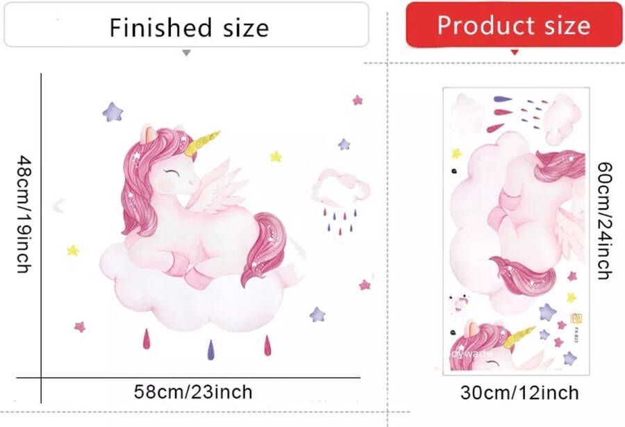 Eenhoorn Unicorn muursticker kinderkamer babykamer baby & kinder kamer roze