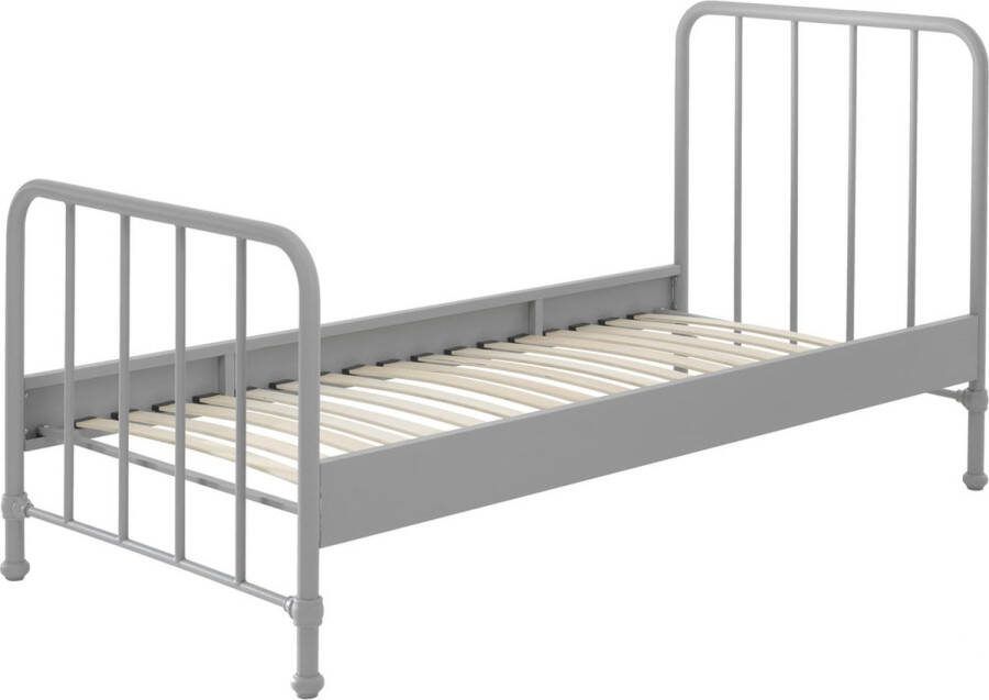 Eenpersoonsbed Jay Grijs Metaal Hoogte 110 cm