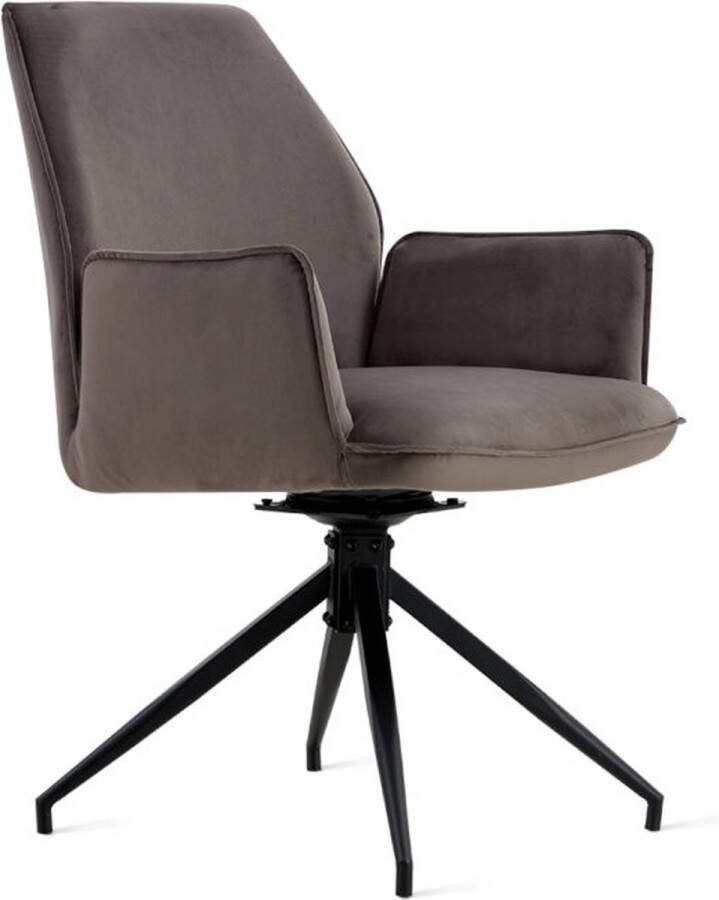 Relaxt Wonen Eetkamerstoel Jill Velvet Antraciet Set van 2 stuks