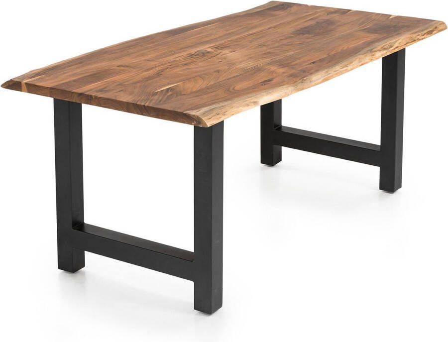 Eetkamertafel Diego Acacia Rechthoek 140x80cm Hoogte 76.5 cm