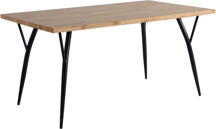 Eetkamertafel Gdansk Eiken MDF Rechthoek 150x90cm Hoogte 77 cm