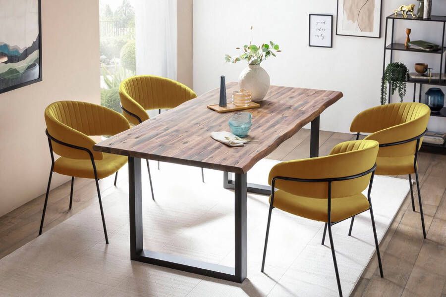 Eetkamertafel Mats Acacia Rechthoek 200x100cm Hoogte 75 cm