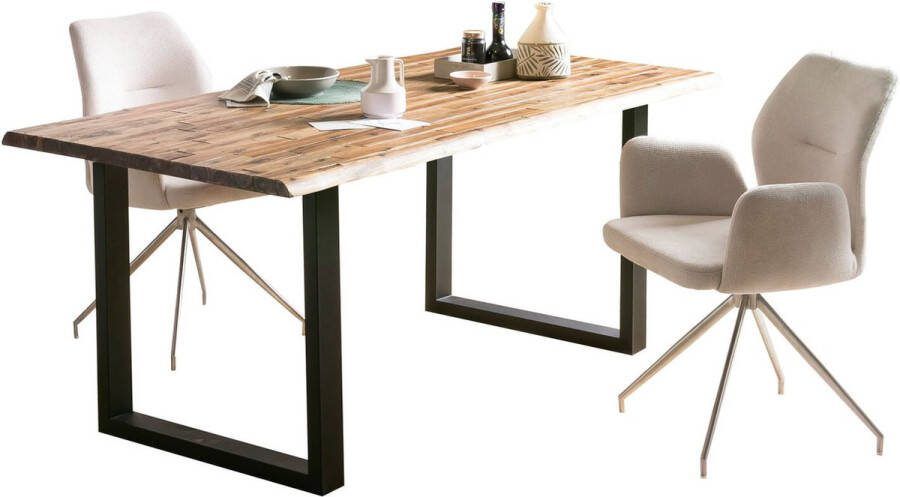 Eetkamertafel Mats Acacia Rechthoek 140x80cm Hoogte 75 cm