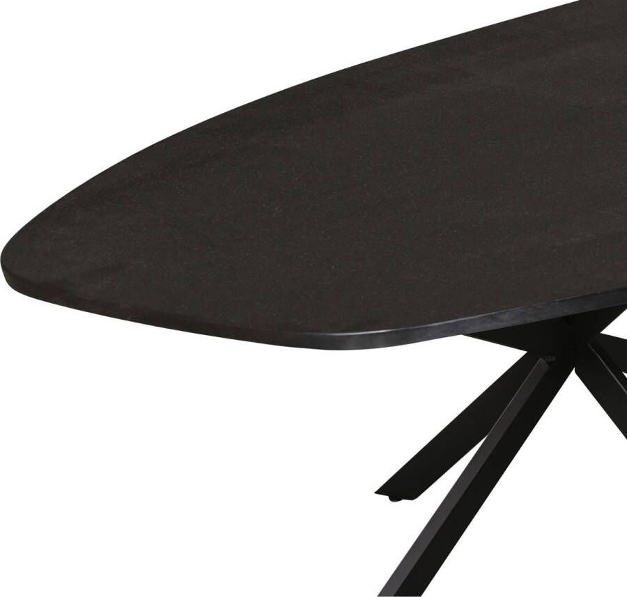 Eetkamertafel Mia Houten tafel zwart eettafel ovaal 240 cm