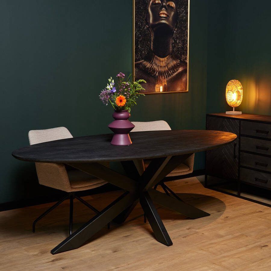 Eetkamertafel Mangohout Eettafel Daan Eetkamertafel ovaal 210 cm