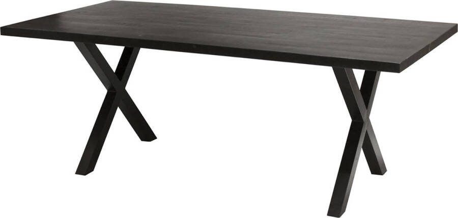 Eetkamertafel Raegan Zwart Rechthoek 200x100cm Hoogte 76 cm