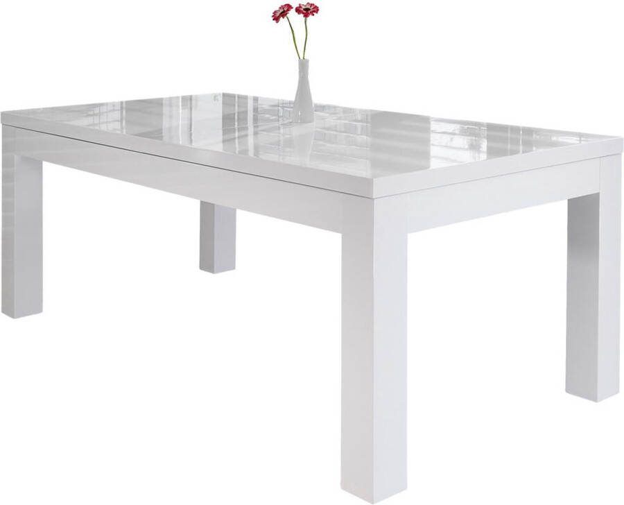 Eetkamertafel Suus Wit MDF Rechthoek 180x90cm Hoogte 75 cm