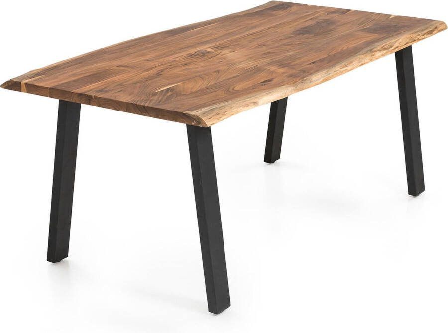 Eetkamertafel Thijmen Acacia Rechthoek 140x80cm Hoogte 76.5 cm