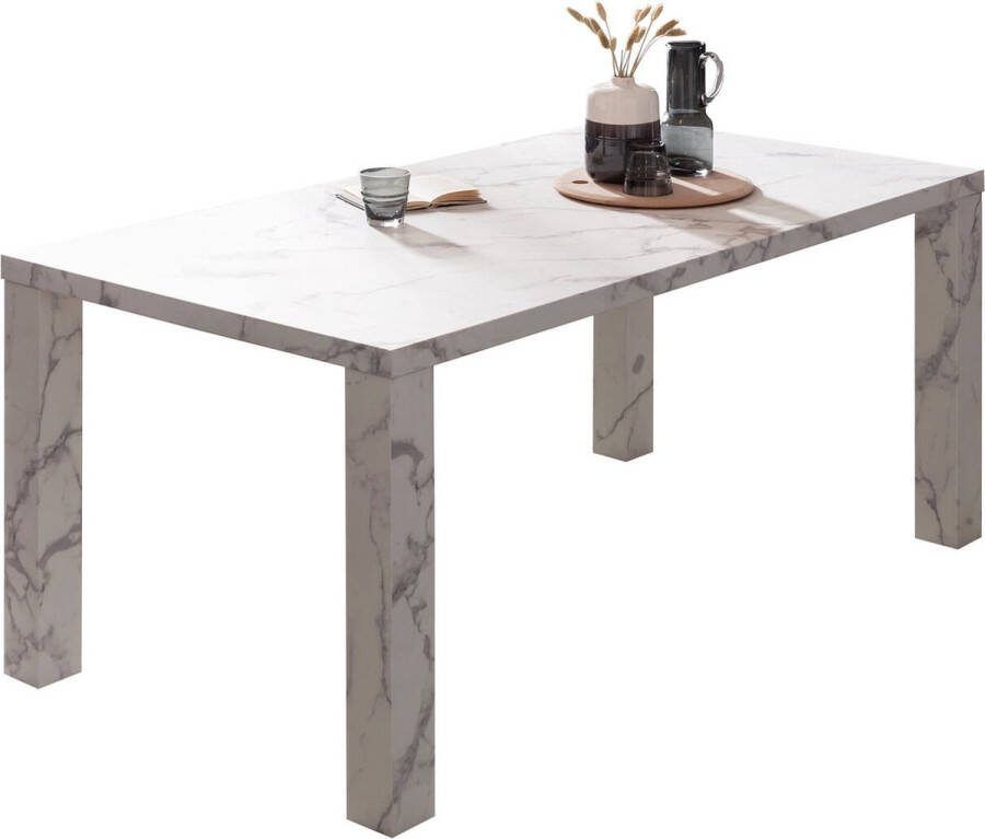 Eetkamertafel Zayn Wit MDF Rechthoek 180x90cm Hoogte 76 cm