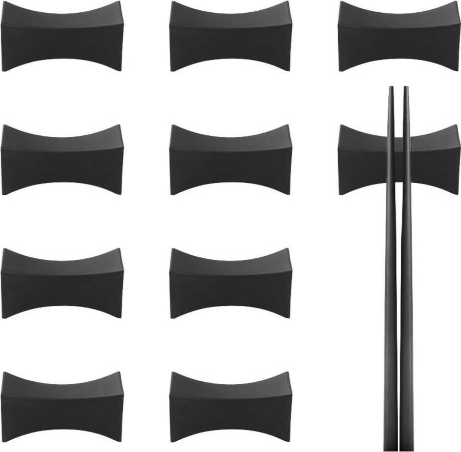 Eetstokjes 10 stuks glasvezel eetstokjes houder zwart besteklap voor tafel Aziatisch bestek set restaurants accessoires