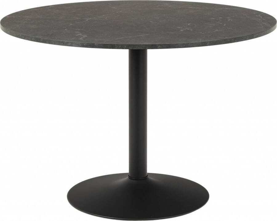 Bendt Ronde Eettafel Ivana Marmerprint Ø110cm Zwart