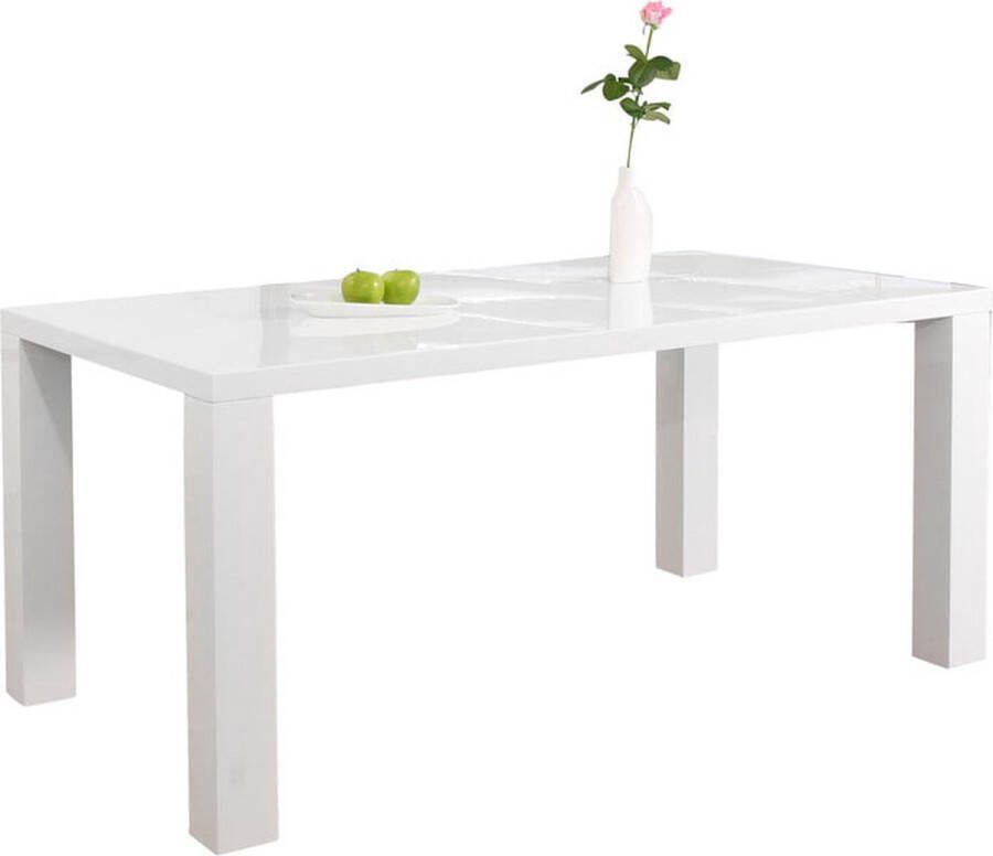 Eettafel Lisboa Wit MDF Rechthoek 140x90cm Hoogte 76 cm